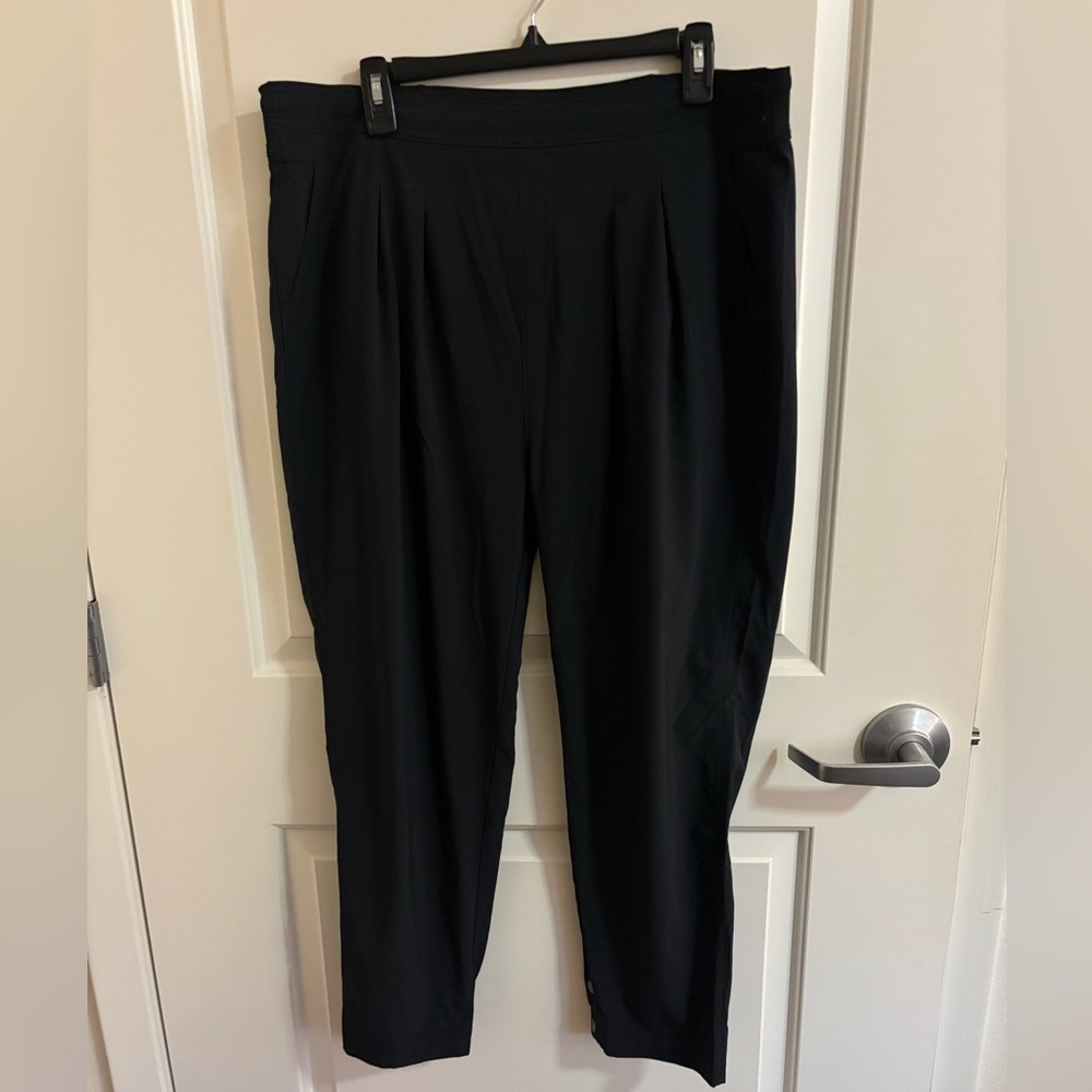 ATHLETA Easy Peasy Snap Ankle Jogger Pant High Rise Stretch Athletic Black, 14